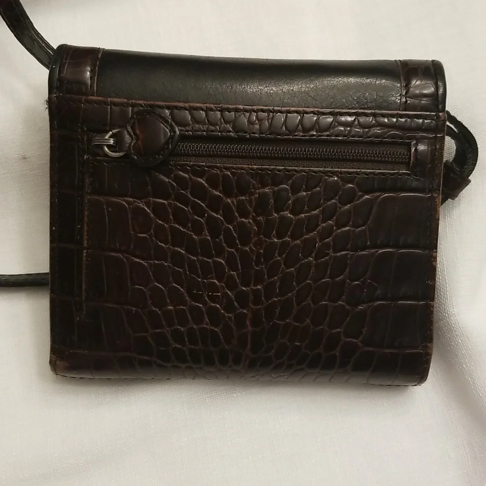Brighton Mini Crossbody Wallet and NWOT Brown Leather Belt, ML, $55